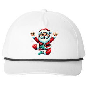 Santa Claus Yoga Pose Position Funny Christmas Meditation Snapback Five-Panel Rope Hat