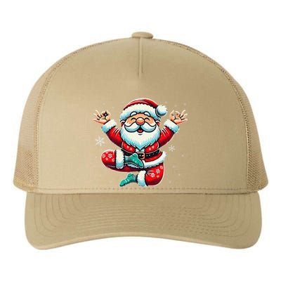 Santa Claus Yoga Pose Position Funny Christmas Meditation Yupoong Adult 5-Panel Trucker Hat