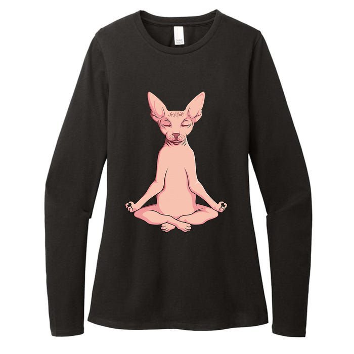 Sphynx Cat Yoga Meditation Breeder Hairless Pet Lover Womens CVC Long Sleeve Shirt