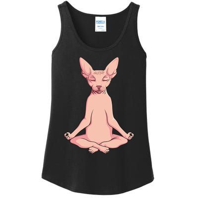 Sphynx Cat Yoga Meditation Breeder Hairless Pet Lover Ladies Essential Tank