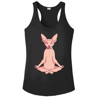 Sphynx Cat Yoga Meditation Breeder Hairless Pet Lover Ladies PosiCharge Competitor Racerback Tank