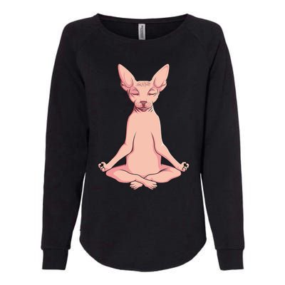 Sphynx Cat Yoga Meditation Breeder Hairless Pet Lover Womens California Wash Sweatshirt