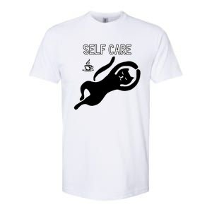 Self Care Yoga Cartoon Cat Softstyle® CVC T-Shirt