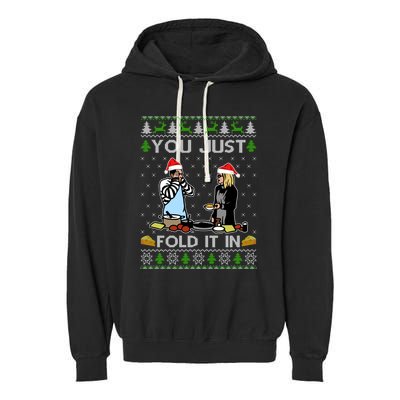 Schitt’s Creek You Just Fold It In Fold In The Cheese Ugly Christmas Sweater Garment-Dyed Fleece Hoodie