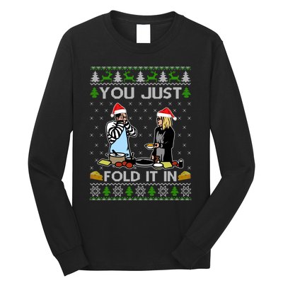 Schitt’s Creek You Just Fold It In Fold In The Cheese Ugly Christmas Sweater Long Sleeve Shirt