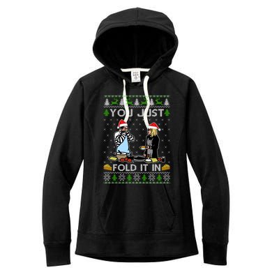 Schitt’s Creek You Just Fold It In Fold In The Cheese Ugly Christmas Sweater Women's Fleece Hoodie