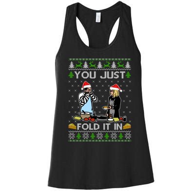 Schitt’s Creek You Just Fold It In Fold In The Cheese Ugly Christmas Sweater Women's Racerback Tank