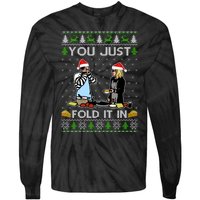 Schitt’s Creek You Just Fold It In Fold In The Cheese Ugly Christmas Sweater Tie-Dye Long Sleeve Shirt