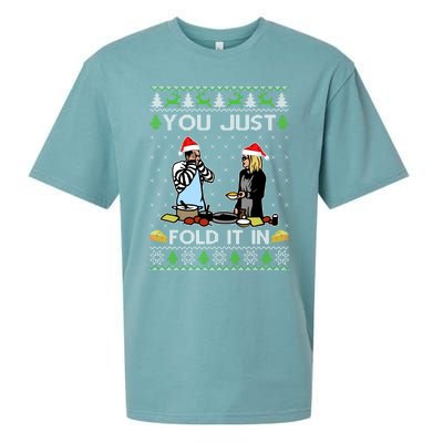 Schitt’s Creek You Just Fold It In Fold In The Cheese Ugly Christmas Sweater Sueded Cloud Jersey T-Shirt