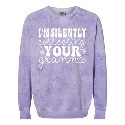 Silently Correcting Your Grammar Colorblast Crewneck Sweatshirt