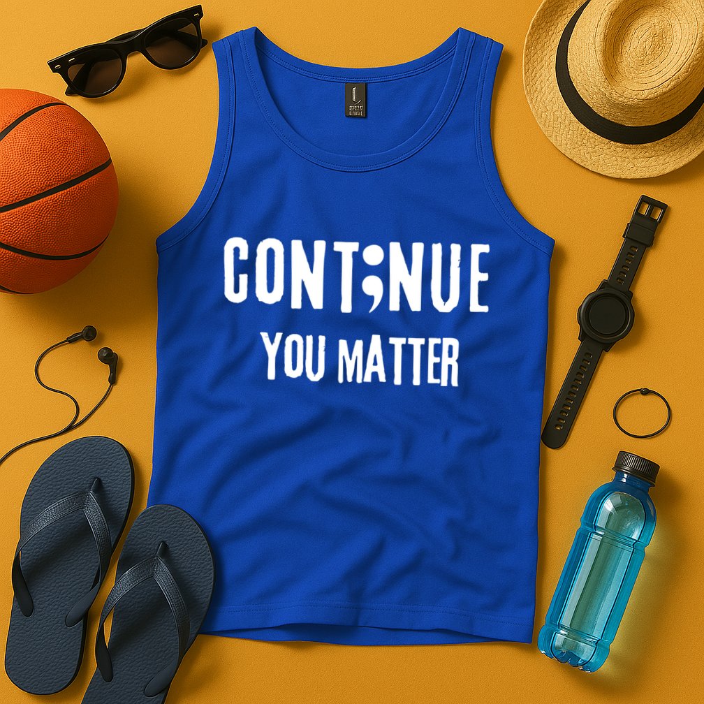 Semicolon Continue You Matter Suicide Prevention Gift Tank Top
