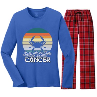 Sunset Cancer Zodiac Gift Women's Long Sleeve Flannel Pajama Set 