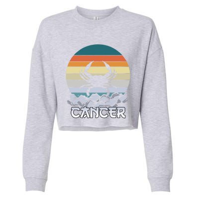 Sunset Cancer Zodiac Gift Cropped Pullover Crew