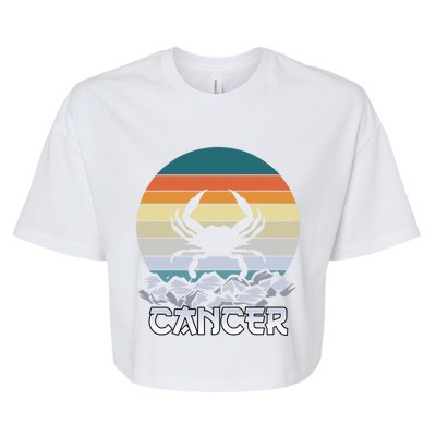 Sunset Cancer Zodiac Gift Bella+Canvas Jersey Crop Tee