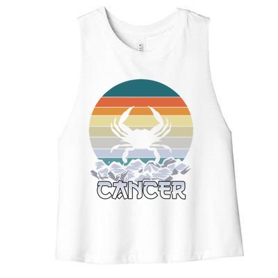 Sunset Cancer Zodiac Gift Women's Racerback Cropped Tank