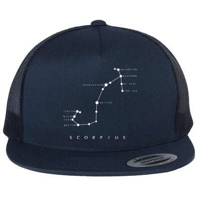 Scorpio Constellation Zodiac And Astronomy Design Gift Flat Bill Trucker Hat