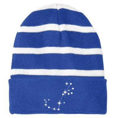 Scorpio Constellation Zodiac Gift Striped Beanie with Solid Band