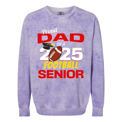 Senior Dad 2025 Proud Dad Of A 2025 Senior Football Gift Colorblast Crewneck Sweatshirt