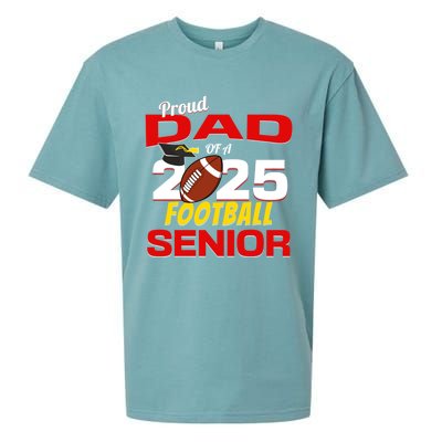 Senior Dad 2025 Proud Dad Of A 2025 Senior Football Gift Sueded Cloud Jersey T-Shirt