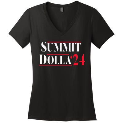 Summit Dolla ’24 John Summit Summit Dolla 24 Women's V-Neck T-Shirt