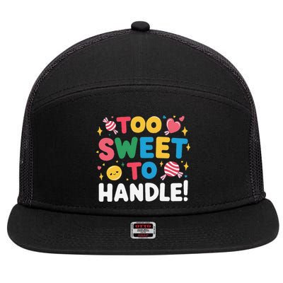 Sweetest Day 2024 Events Holiday Happy Sweetest Day Treats 7 Panel Mesh Trucker Snapback Hat