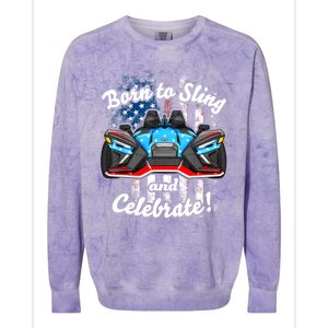 Slingshot Driver 4th Of July Slingshot American Flag Colorblast Crewneck Sweatshirt