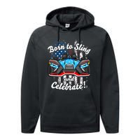 Slingshot Driver 4th Of July Slingshot American Flag Performance Fleece Hoodie