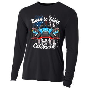 Slingshot Driver 4th Of July Slingshot American Flag Cooling Performance Long Sleeve Crew