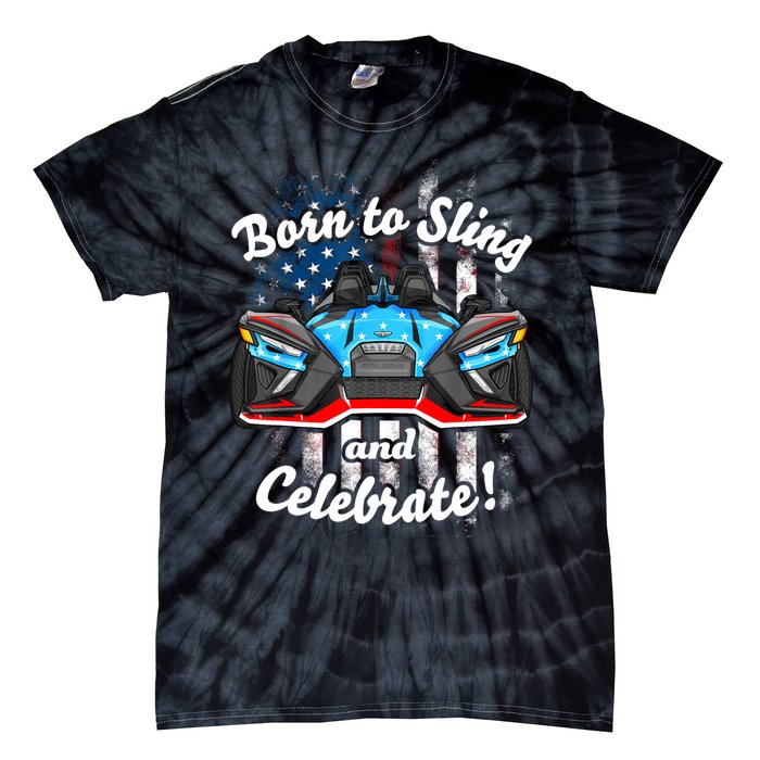 Slingshot Driver 4th Of July Slingshot American Flag Tie-Dye T-Shirt