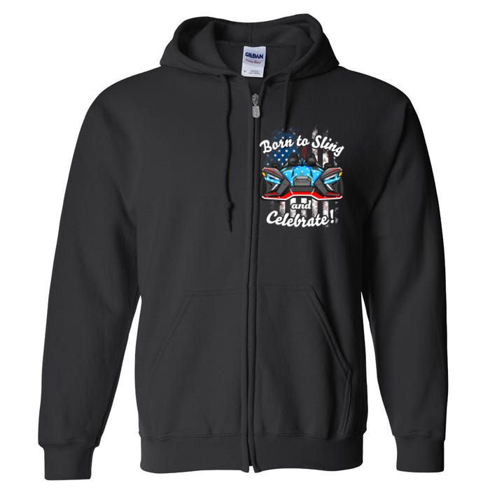 Slingshot Driver 4th Of July Slingshot American Flag Full Zip Hoodie