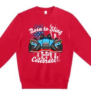 Slingshot Driver 4th Of July Slingshot American Flag Premium Crewneck Sweatshirt