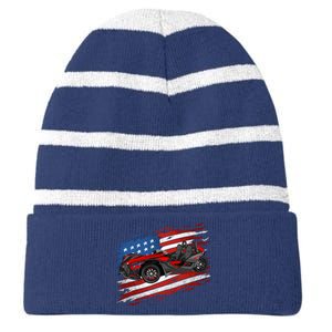 Slingshot Driver 4th Of July Slingshot American Flag Striped Beanie with Solid Band