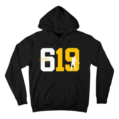 San Diego 619 Brown White Gold Classic Baseball Hoodie