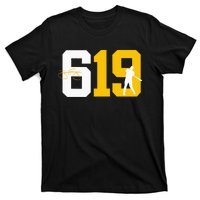 San Diego 619 Brown White Gold Classic Baseball T-Shirt