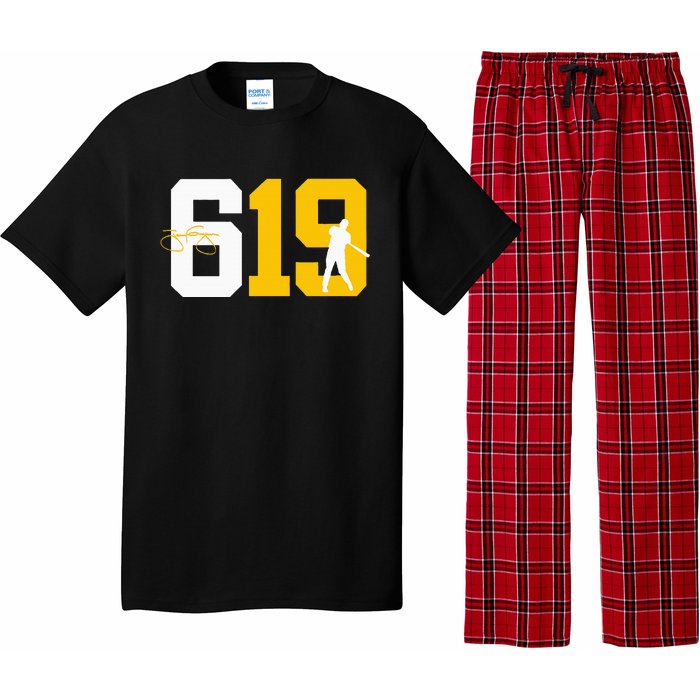 San Diego 619 Brown White Gold Classic Baseball Pajama Set