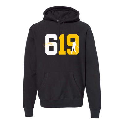 San Diego 619 Brown White Gold Classic Baseball Premium Hoodie