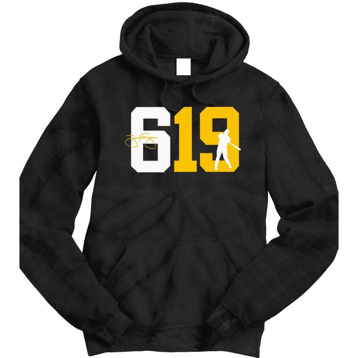 San Diego 619 Brown White Gold Classic Baseball Tie Dye Hoodie