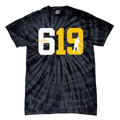 San Diego 619 Brown White Gold Classic Baseball Tie-Dye T-Shirt