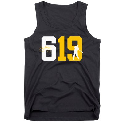 San Diego 619 Brown White Gold Classic Baseball Tank Top