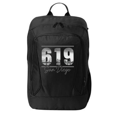 San Diego 619 Area Code Vintage Skyline California City Backpack