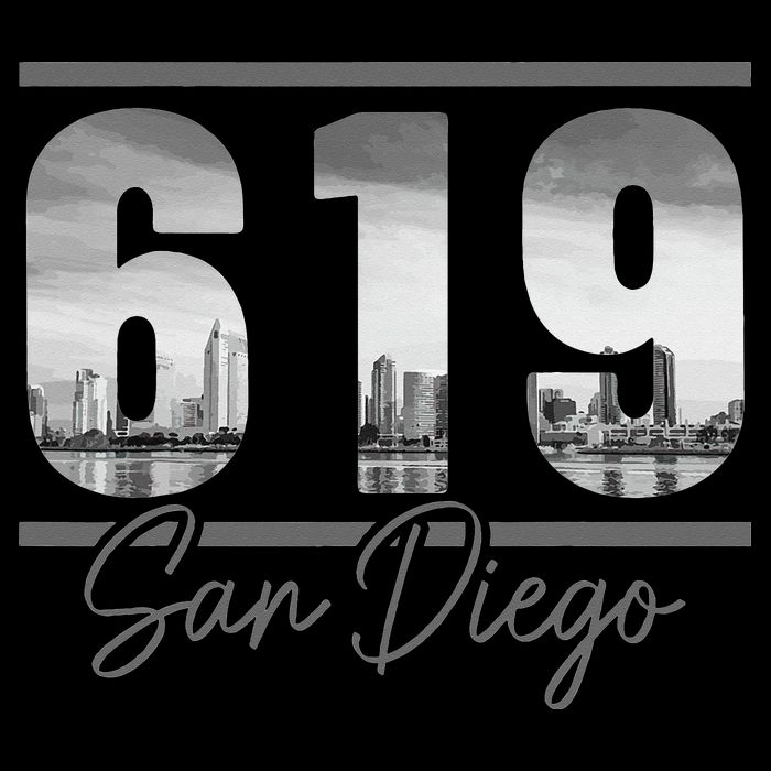 San Diego 619 Area Code Vintage Skyline California Bag
