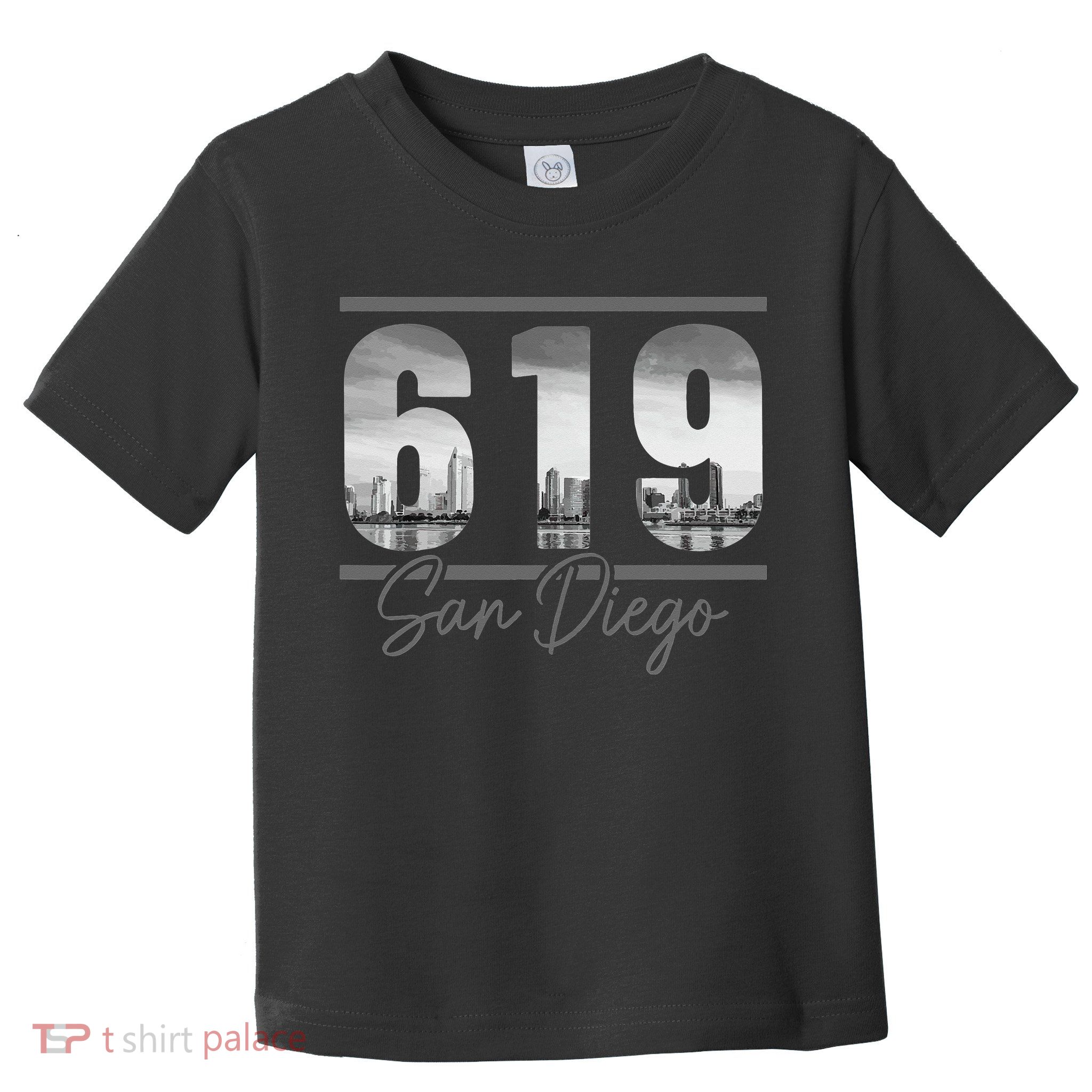 San Diego 619 Area Code Vintage Skyline California Toddler T-Shirt