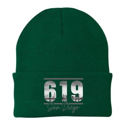 San Diego 619 Area Code Vintage Skyline California Knit Cap Winter Beanie