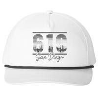 San Diego 619 Area Code Vintage Skyline California Snapback Five-Panel Rope Hat