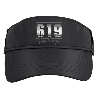 San Diego 619 Area Code Vintage Skyline California Adult Drive Performance Visor