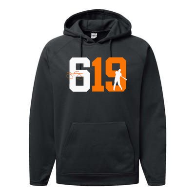 San Diego 619 Vintage 90s Baseball Style Performance Fleece Hoodie