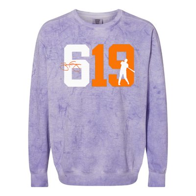 San Diego 619 Vintage 90S Baseball Style Colorblast Crewneck Sweatshirt