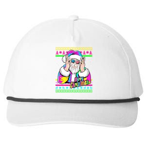 Santa Dj 90s Fancy Dress Costume And Christmas Dj Gift Snapback Five-Panel Rope Hat