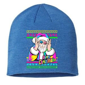 Santa Dj 90s Fancy Dress Costume And Christmas Dj Gift Sustainable Beanie