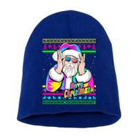 Santa Dj 90s Fancy Dress Costume And Christmas Dj Gift Short Acrylic Beanie